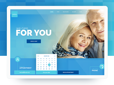 Mediveo - Medical Clinic & Hospital Services Homepage care clinic doctor health healthcare hospital medic medical medical app medical design medicare mediveo
