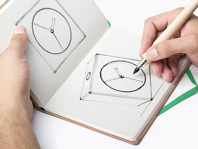 3D Clock Sketch 3d alarm clock clock illustration sketch staight lines