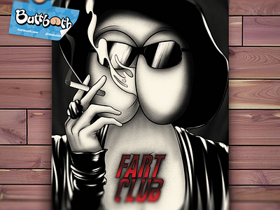 Fart Club cigarette digital painting drawing fight club film illustration movie photoshop poster stickers texture