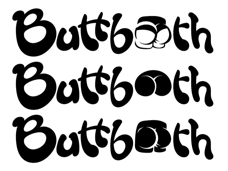 Logo Options black and white buttbooth butts design font illustrator lettering logo spank vector