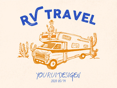 RV travel drink 插画