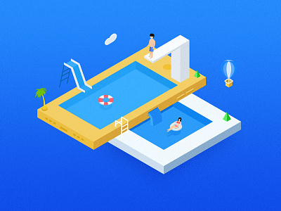 Summer pool illustration