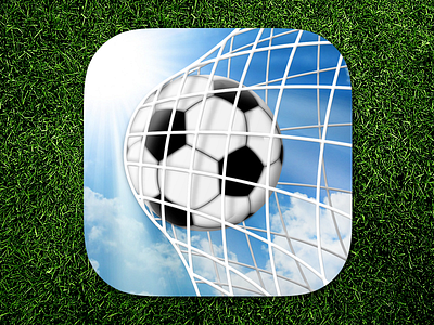 Soccer App Icon (concept) app ball icon net sky soccer