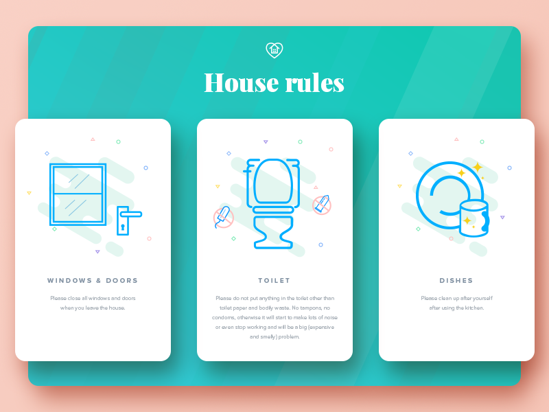  House  rules  by Olivia Dribbble Dribbble