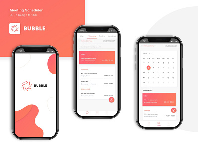 Bubble: meeting app app design design designers dribbble dribbblers illustration meeting app mobile app mobile ui scheduler ui userinterface ux