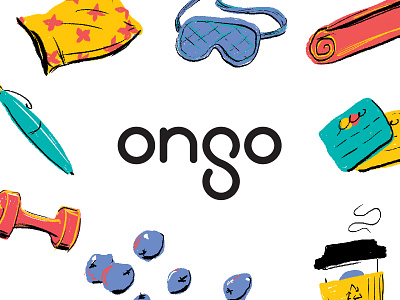 Ongo Branding brand branding color hand drawn icon illustration logo logomark type typography wordmark