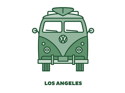 City Transportation Illustration: Los Angeles design graphic design green illustration la monochromatic stroke vw