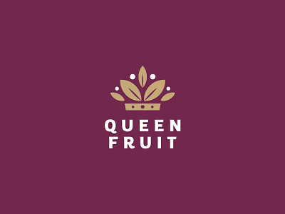 Queen Fruit crown fruit leaf logo nature queen