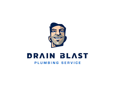 Drain Blast face illustration logo mateoto plumbing