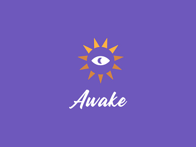 Awake awake eye logo moon shine sun