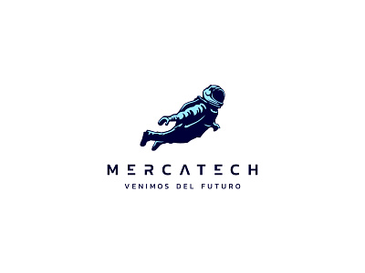 Mercatech astronaut illustration logo mateoto space