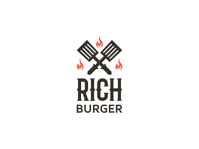 Rich Burger burger fire kitchen logo restaurant