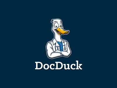 Docduck character doctor duck illustration logo