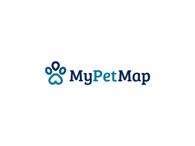 MyPetMap footprint heart location logo mascot pin