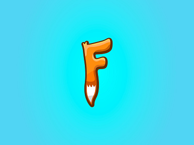 Foxy F f fox monogram symbol