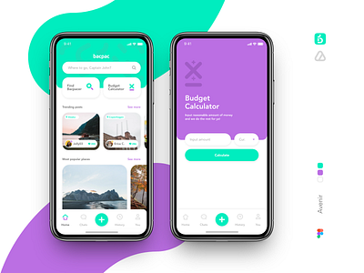 Bacpac iOS Travel App app design icon identity illustration minimal travel travel app ui ux