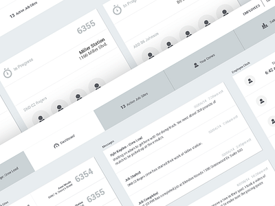 Dashboard wireframes