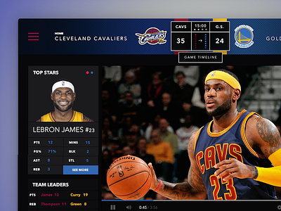 Live Stat and Replay App android dashboard design for fun fun ios ipad nba sports tablet ui ux