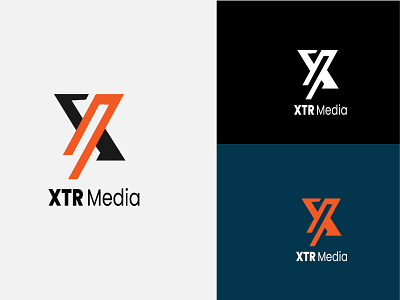 XTR Media Logo branding contest design illustration initial logo logo logo design minimal minimalistic typography ui ux vector