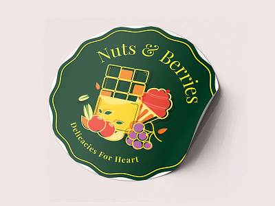 Nuts & Berries stickers branding chocolat design dribbble gradient green illustration illustrator logo packaging photoshop stickers