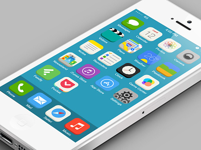 iOS 7 Flat Redesign design flat icon ios 7 ios7 iphone 5 minimal redesign ui