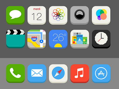 iOS 7 Flat Redesign - Icons Details design flat icon ios 7 ios7 iphone 5 minimal redesign ui
