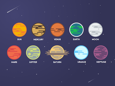 Planets graphic design illustration planets sketch solar system space