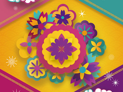 Asian Flowers design graphic design illustration illustrator photoshop