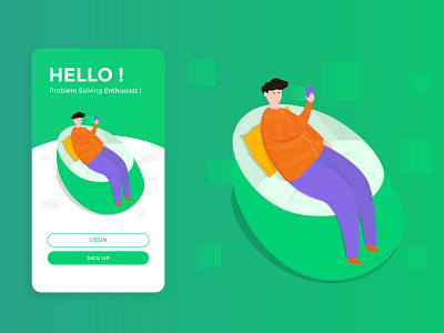 Login / Sign up screen animation app charachter daily ui design flat illustration illustrator isometric design sign in ui uidesign userinterface ux ux design vector web