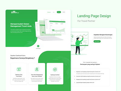 Landing Page Design - For Travel Partner clean design green landing page concept landing page design landingpage ui uidesign userinterface ux