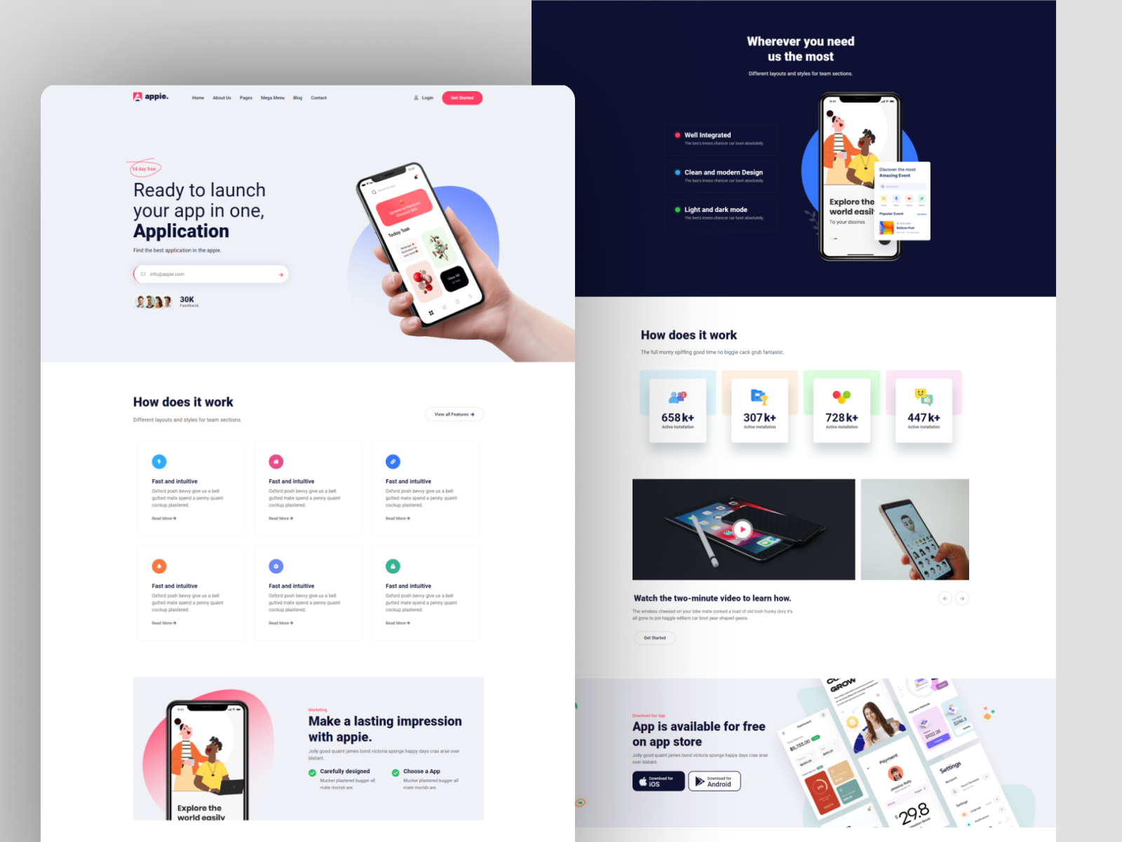 Appie-app landing page by QuomodoSoft on Dribbble