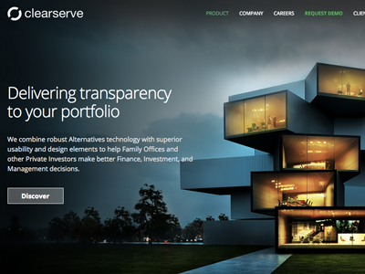 ClearServe Website fintech web design web development minimal modern