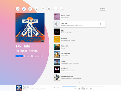 Music Player adobe xd mockup