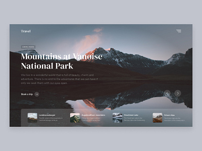 Daily UI #003 - Travel Landing Page adventure daily ui dailyui design first screen lake landing landing page mountains site travel trip ui ux web website