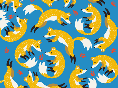 Fox Series fox illustration pattern scarf