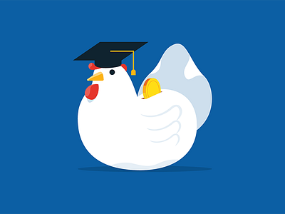 College Saving Plan chicken coin college education illustration money piggybank saving