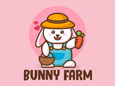 Bunny Farm "Cartoon Logo" animal logo cartoon logo commision work cute logo cutelogo logo logo toons logodesign logogram mascotlogo