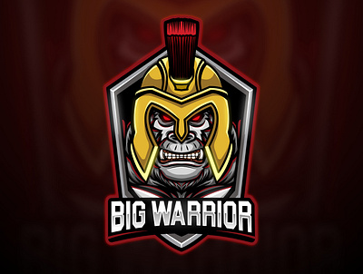 Esport Logo Gorilla + Gladiator Theme "Big Warrior" e sports esport logo esports gorilla gorilla logo logo logodesign mascot mascotlogo sport sports vector art