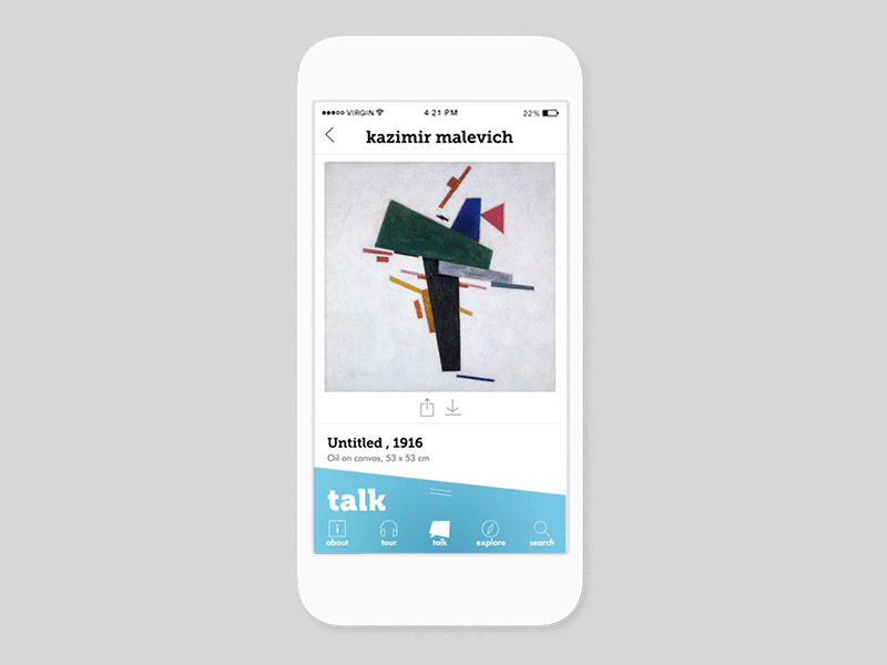 Talk App | Peggy Guggenheim animation app application art branding gallery gif guggenheim
