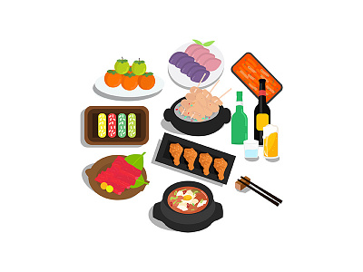 happy chuseok celebration chuseok color concept flat design food illustration korea korean food party thanksgiving traditional food