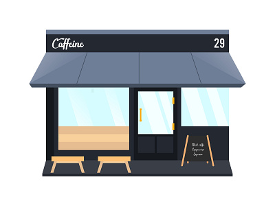 Coffee shop coffee coffee building flat design illustration people shop web