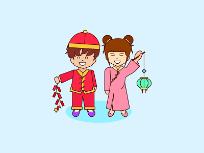 Chinese Day chinese design flat design gong xi fa cai graphic design illustration landing page lunar people ui vector web web design