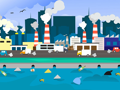 Pollution flat design graphic design illustration landing page pollution ui vector world