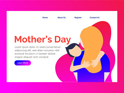 Landing Page mothers day character design flat design graphic design icon illustration landing page people ui vector web web design woman