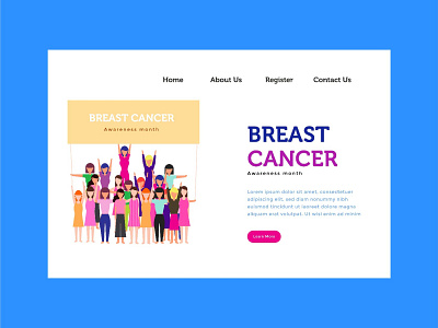 Landing page Breast Cancer breast cancer character design flat design graphic design illustration interface landing page people ui vector web web design woman