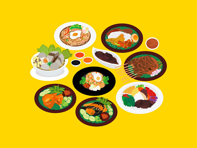 9 Most Popular Indonesian Food bakso cnn culinary design flat design food graphic design illustration indonesia mukbang sate traveling vector vector illustration vectors