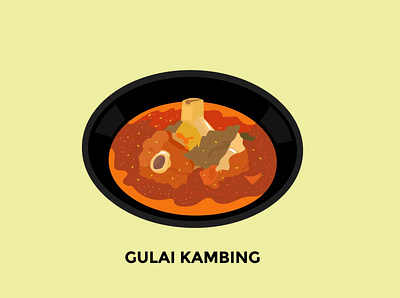 Curry Goat (Gulai Kambing) Illustration cartoon character curry goat curry goat flat design graphic design illustration illustrations indonesia indonesianfood vector