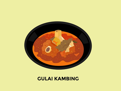 Curry Goat (Gulai Kambing) Illustration cartoon character curry goat curry goat flat design graphic design illustration illustrations indonesia indonesianfood vector