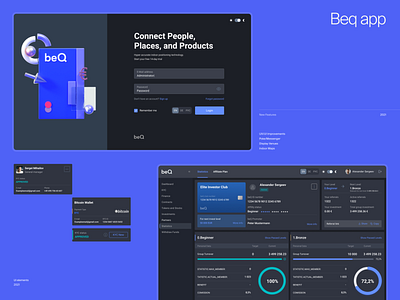 BeQ financial web application dark theme