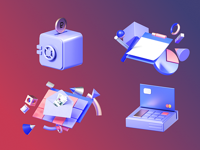 3d illustrations for bank